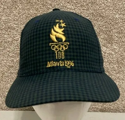 Vintage 90s The Game 96 Atlanta Olympics Check Adjustable Strapback Hat Cap • $19.99