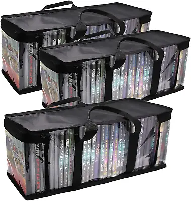 DVD Storage Bag Portable CD Storage Case Media Storage Box For Set Of 3 • $30.63