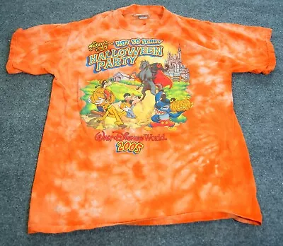 Walt Disney World T-Shirt Men's Medium Orange Graphic Short Sleeve Pullover Tee • $30.24