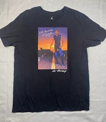 Michael Jordan MJ Monday’s Royal 1 T-Shirt Men’s Sz XL Black Nike Basketball Tee • $16