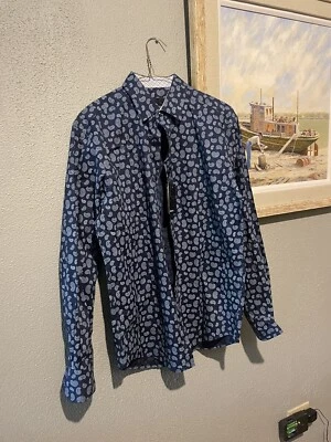 $10 • Buy Quieti Shirt Size Large 100% Fine Cotton  Button Down Collar Navy Blue