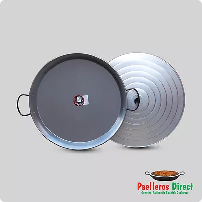 Authentic Spanish Paella Pan - 70cm Polished Steel Pan With 70cm Lid • £99.99