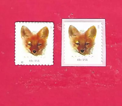 RED FOX.  US .40 Cent Stamps.  1 Perforated Mint + 1 Coil Mint Scott 5742 - 43 • $1.29