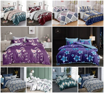 £12.99 • Buy 4 Pcs Complete Bedding Set With Fitted Bed Sheet Duvet Cover Single Double King