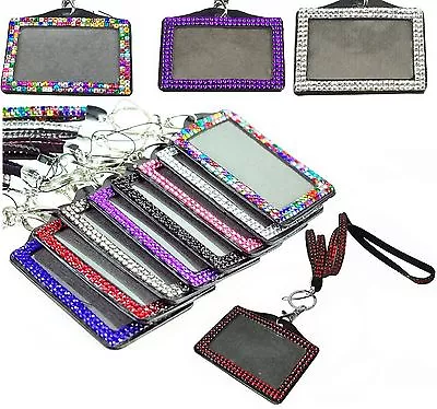 £3.59 • Buy Lanyard  Id Card Holder Badge Neck  Strap Rhinestone Photo Id Crystal