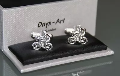 £18.50 • Buy Novelty Cufflinks - Cyclist On Bike Design *New* Gift 