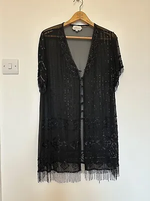 Charlotte Halton Vintage Beaded Jacket Black UK 14 • £7