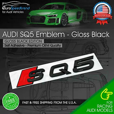 Audi SQ5 Gloss Black Emblem 3D Badge Rear Trunk Tailgate For Audi S Line Logo Q5 • $21.99