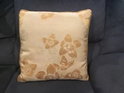 VERSACE HOME Gold Double Sided Pillow Elegant Orchid Flowers Stars Designer LOOK • $18