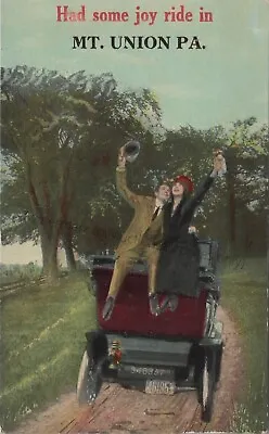 Mount Union PA: Had Some Joy Ride - Vintage Pennsylvania Illustrated Postcard • $13.79