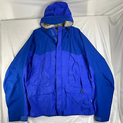 Marmot Gore-Tex Full Zip Rain Coat Wind Breaker Size 2XL Blue Nylon Hooded • $59.99