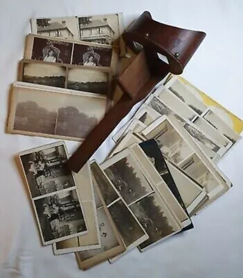 £75 • Buy Antique Vintage Wooden Stereoscope Viewer +37 Stereoviews, SOLD AS SEEN
