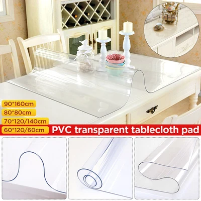 $29.57 • Buy 160X90CM PVC Tablecloth Protector Table Cover Dining Table Cloth Crystal Plast