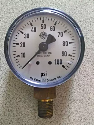 McDaniel Controls 1/8  NPT Pressure Gauge 0-100 PSI • $20.99