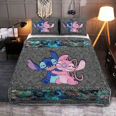 $73.14 • Buy Stitch And Lilo Couple I Love You Forever And Always Valentine 3D Quilt Bedding
