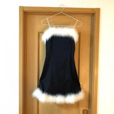 Mary Quant Dress Black Fur Sleeveless Knee Length Size M Rarity Japan USED • $639.25