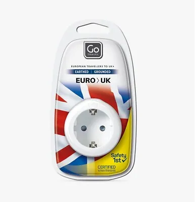 £5.75 • Buy Go Travel EU European To UK Earthed Adaptor Plug Socket Power Adapter Convertor