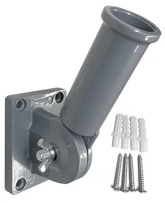 $11.95 • Buy Adjustable Flag Pole BRACKET Mount Holder (Fit 1  Diameter) Cast Aluminum GRAY B