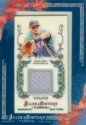 Michael Young Relic Jersey Patch Baseball Card 2011 Topps Allen & Ginters #AGRMY • $10