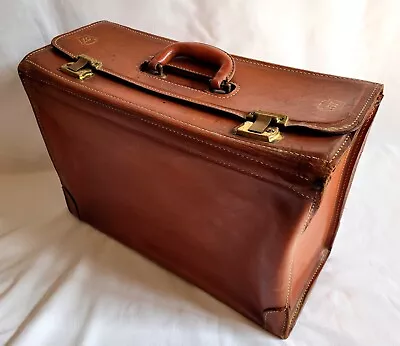 Vintage Pilot Salesman Brief Case Heinz 57 Logo Brown Leather Cowhide *B* • $83.72