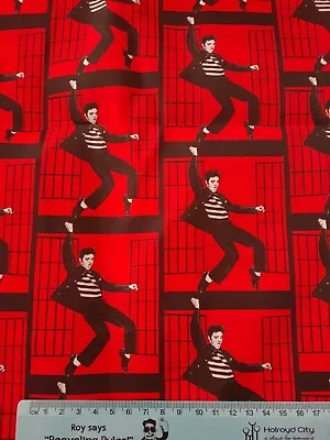 Elvis Presley Fabric Poly Cotton 1m X 1.4m(red) Jail House Rock • $19.99