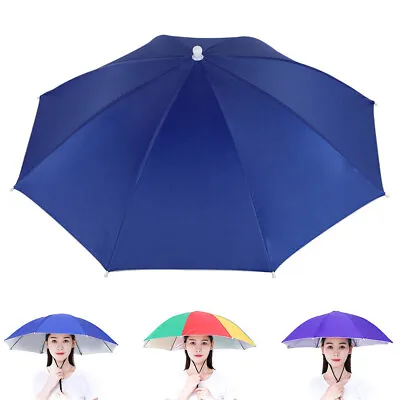 $11.96 • Buy Sun Umbrella Hat Outdoor Rain Foldable Outdoor Fishing Camping Headwear Head Cap