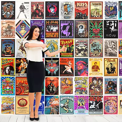 Rock Music Concert Posters Vintage Prints  A4 21x29cm Fully Laminated Vol 1 • £2.85