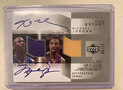 Jordan/Kobe 2003 Upper Deck UD Game Jersey MJ/KB-C 08/10 Duel Patch Auto Reprint • $9.99