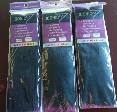 3 My Hair 12  Iconic Human Hair Blend Jet Black (P) • $25