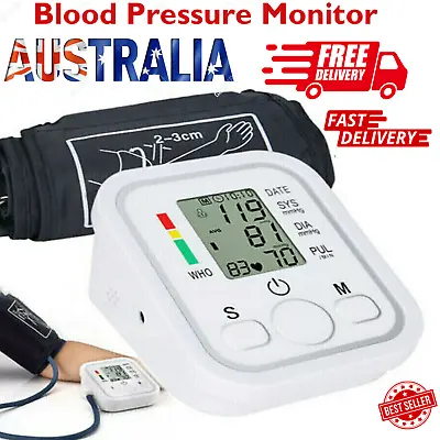 Digital Automatic Blood Pressure Monitor Upper Arm BP Machine Heart Rate Monitor • $19.89