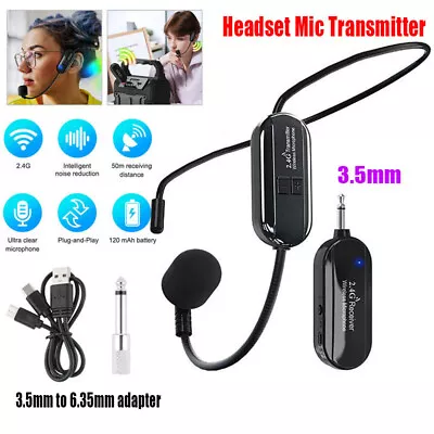 Wireless 2.4G Microphone Headset Mic-For-Voice-Amplifier Speaker Meeting Singing • £13.99