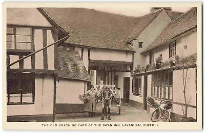 Lavenham Suffolk The Swan Inn Old Coaching Yard - Vintage Postcard R04 • £2.25