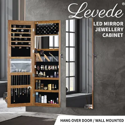 $129.99 • Buy Levede Dressing Mirror Jewellery Cabinet LED Makeup Storage Box Full Length