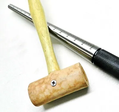 Steel Ring Mandrel 1-16 & Soft Rawhide Mallet Jewelry Making Ring Sizing Tool • $39.95