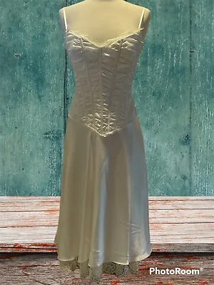 Vintage Faviana Couture Burlesque Corset Slip Dress Wedding Size 6 Xs / Small • $75