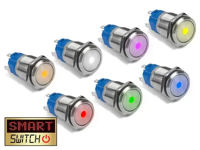 22mm Devil Eye® Dot SPST Stainless Steel Push Button LED Metal Switch DE22 • £84.99