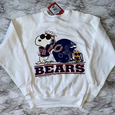 VINTAGE SNOOPY Clothing By Artex CHICAGO BEARS Crewneck Sweatshirt SMALL • $129.99
