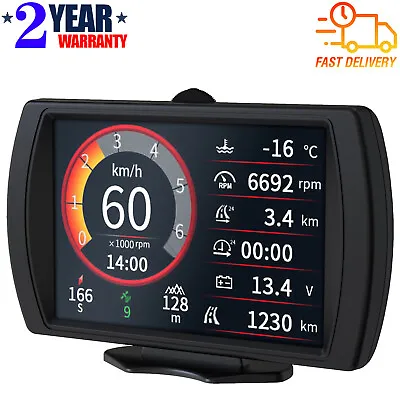 GPS Auto Digital Multifunction Inclinometer OBD2 Car HUD Slope Meter Speedometer • $69.99