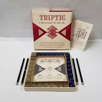 Vintage Game Triptic 3D Tic Tac Toe Lucite Boards Marbles 100% Complete • $20