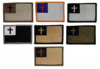 VELCRO® BRAND Fastener Morale HOOK Christian Flag Patches 3x2  • $5.95