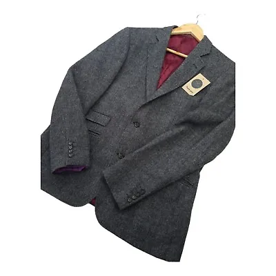 £120 • Buy Holland Esquire Tweed Blazer Size 44 R Luxury Herringbone 