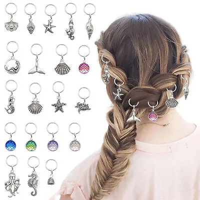 20pcs Silver Alloy Charms Pendant Dreadlock Braided Hair Clips Hairpiece Crafts • £3.83