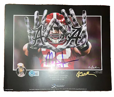 Mark Ingram Signed ALABAMA Gamble Print Gloves Beckett Witness Coa & Proof BAS • $79.99