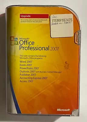 Microsoft Office Professional 2007 Upgrade Complete Windows Software • $15.99