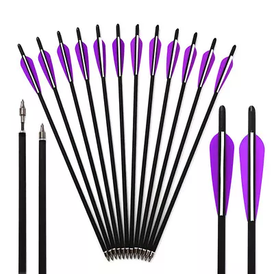 Archery 20  22   Hunting Bolts OD 8.8 Carbon Arrows Half Moon Nock For Target • $21.78