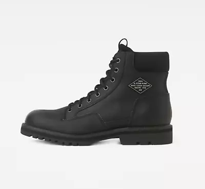 G-STAR Raw Men's Powell Lace-Up Black Combat Boots N5944 Size 13 US / 46 EU • $197.60