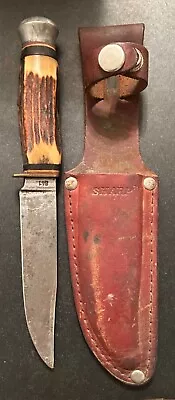 Vintage YORK CUTLERY CO. Solingen Ger. Sheath Knife. 1950’s.  Nice Stag Beauty! • $41.50