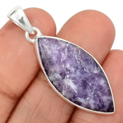 Natural Purple Lepidolite 925 Sterling Silver Pendant Jewelry CP32794 • $18.99