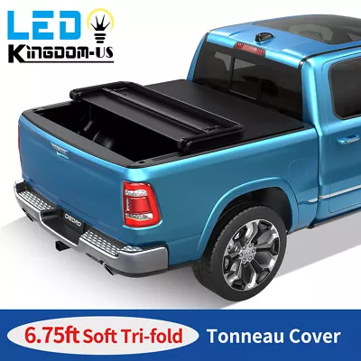 6.8 Ft 3-fold Truck Bed Tonneau Cover For 1999-2024 Ford F-250 F-350 Super Duty • $185.99