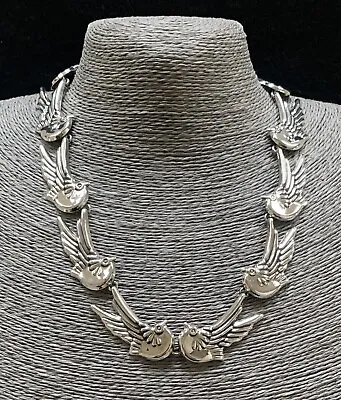 Mexican Sterling Silver Dove Bird Necklace • $298